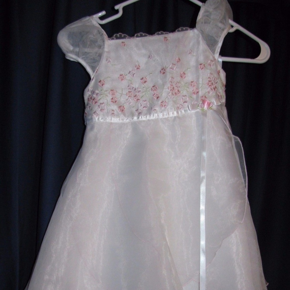 Girls Jenni Anne dots white Easter dress size 4